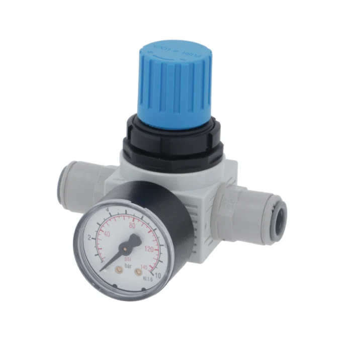 Adjustable Water Pressure Reducer With Gauge — Bar