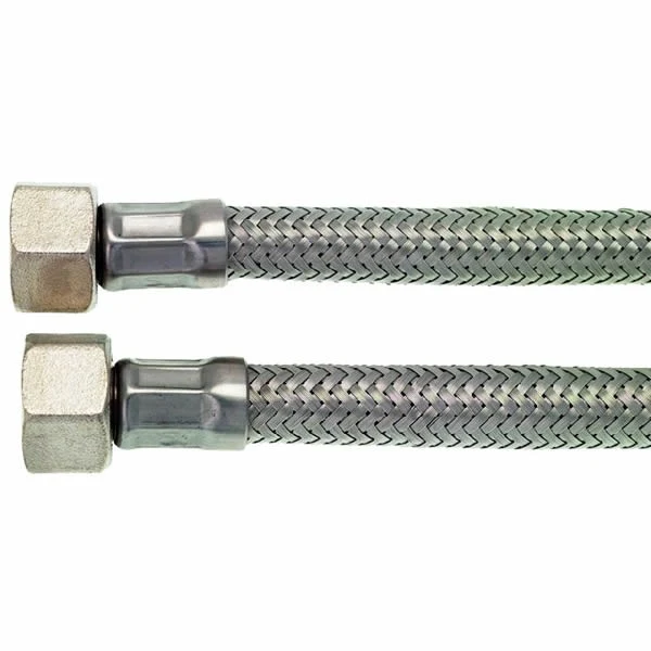 3/8" F x 3/8" F BSP Stainless Steel Flex Hose - 0.5m (19.5") — Bar